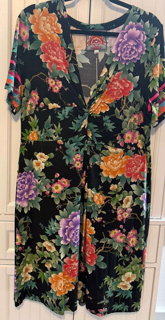 THE JANIE FAVORITE TWIST FRONT SWING DRESS XL NWT